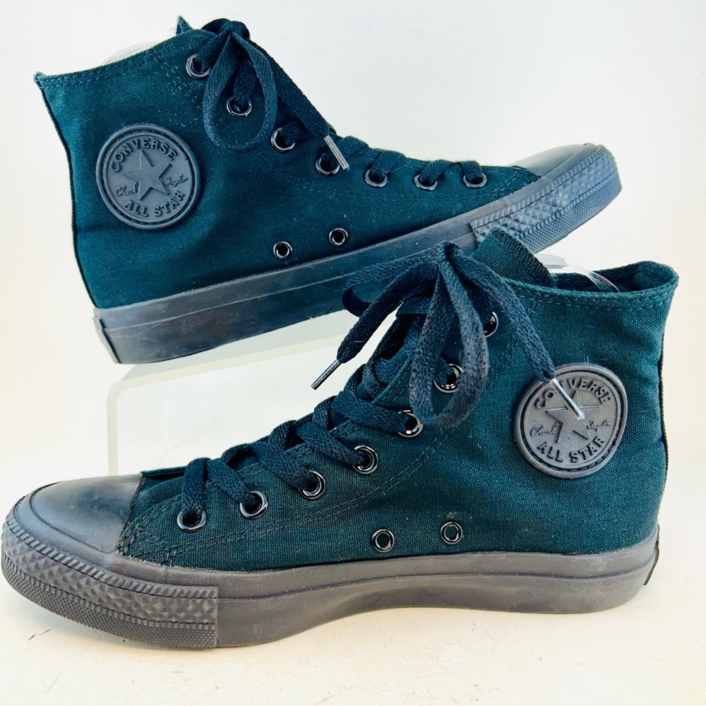 Converse Chuck Taylor All Star Black Monochrome Textile High Tops, size M6 W8 - Picture 5 of 11